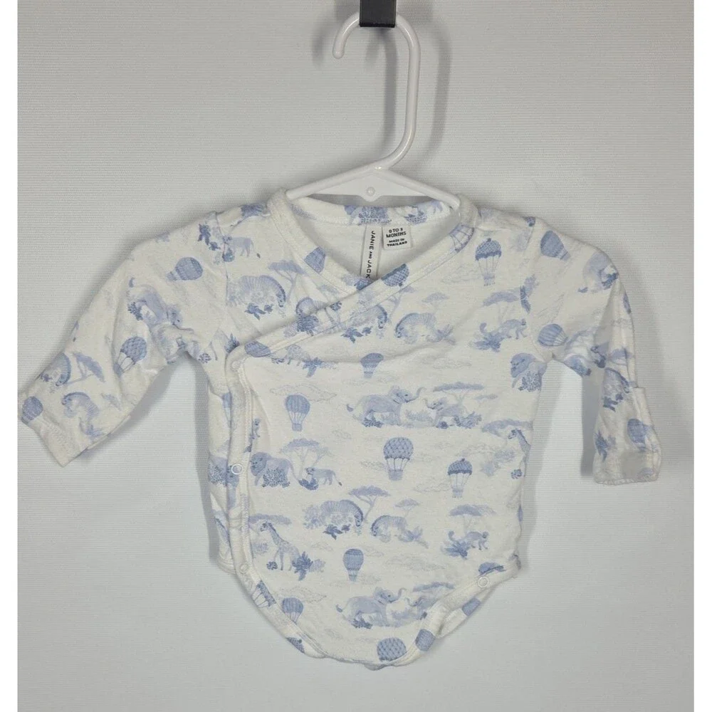 Janie & Jack Baby Farm Animal Long Sleeve One piece Bodysuit 0-3 months NEWBORN
